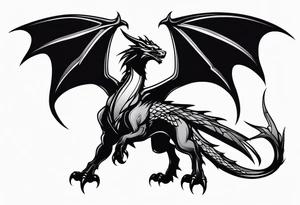 Wyvern silhouette simple tattoo idea