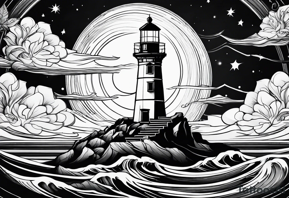 metch, saturn, lighthouse tattoo idea