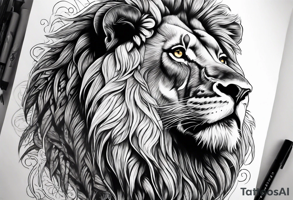 Jamaican lion tattoo idea