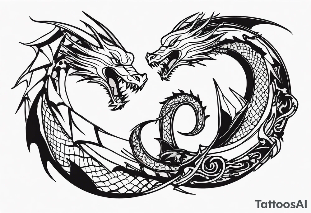 roaring dragons tattoo idea
