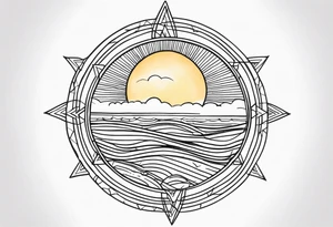 Draw me a beautiful and realistic sun tattoo using the ONE LINE method.
May the tattoo be pleasant, optimistic and positive.
Location: Above a man's chest tattoo idea