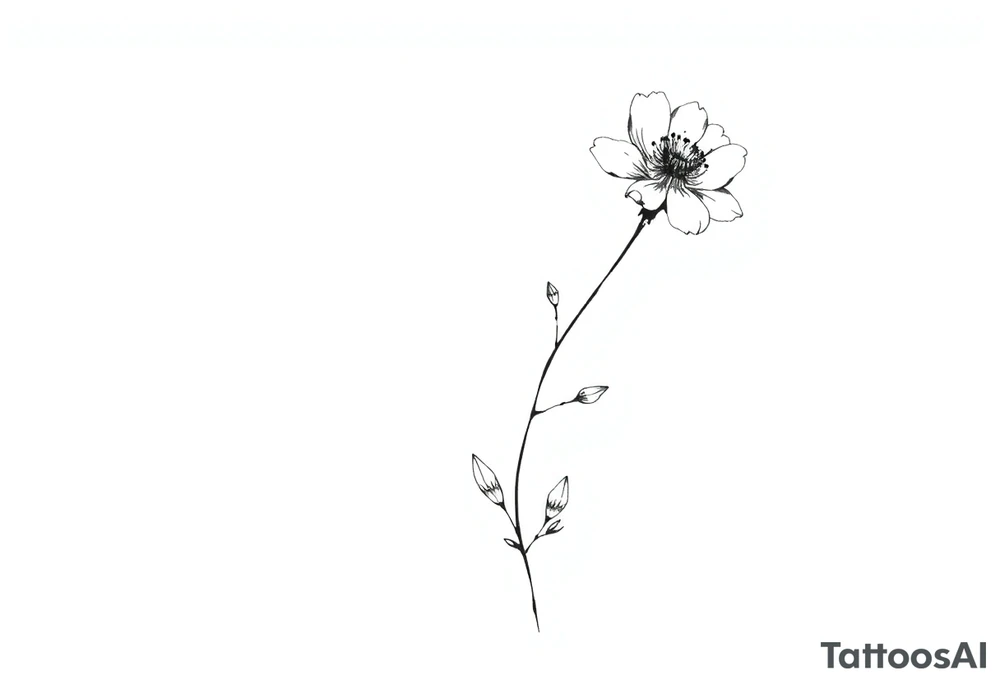 Wildflower written in stem tattoo idea