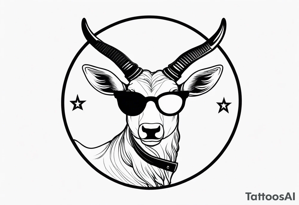 capricorn with sunglasses and a shotgun tattoo idea