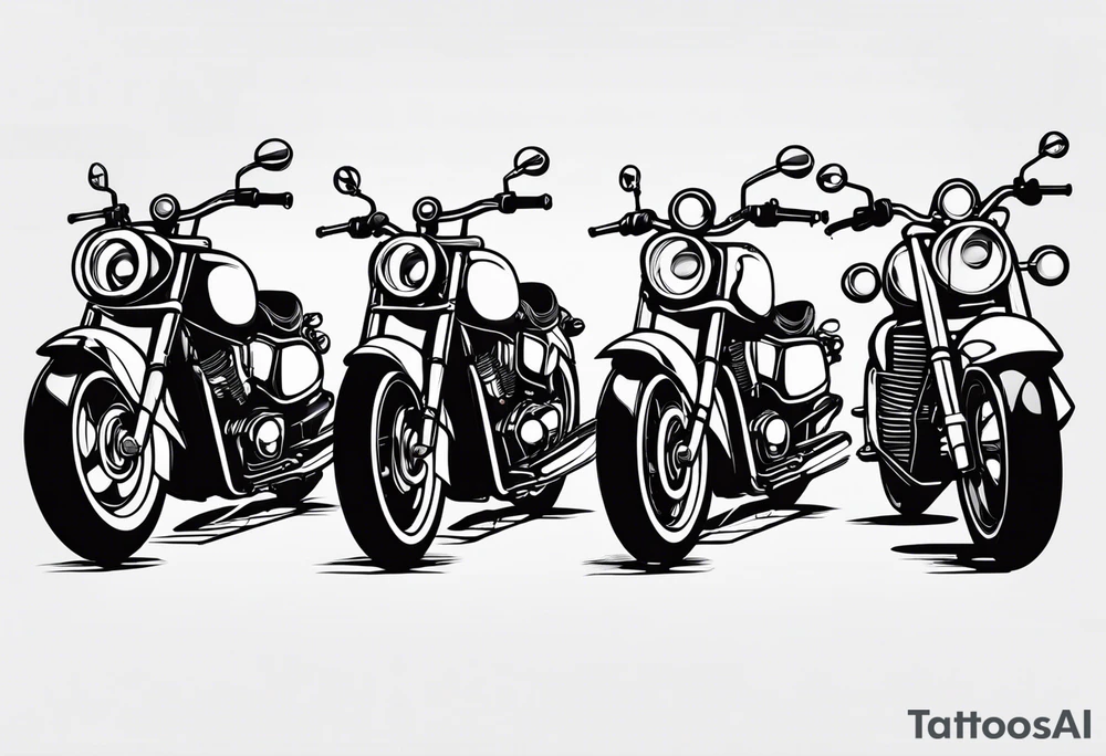 Power Puff Girls in 3 Variations one should be male and have a ascocaition zu motorcycle the 2 others should be female tattoo idea