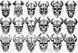 Viking skeleton head tattoo idea