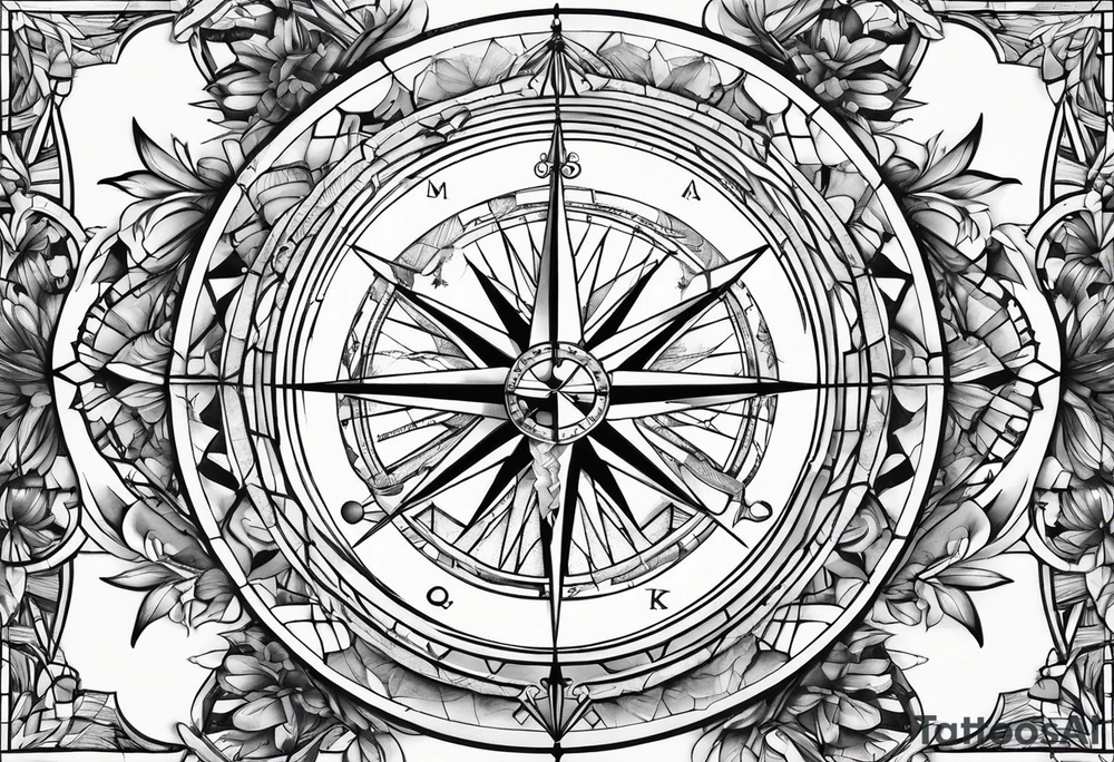 Compass glass broken tattoo idea