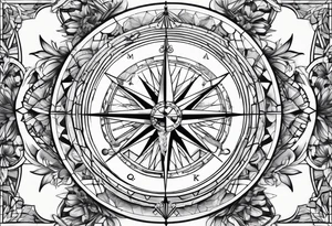 Compass glass broken tattoo idea