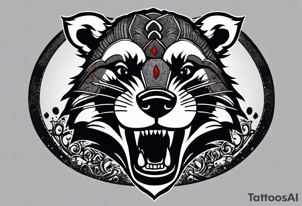 Draw me psychopath badger with aggressive full body, killer face with a smile, very long nails and he attacks like a Bloody Gladiator to enemy and also, he has very deadly looking. The only weapon is his braveness he fights with his nails. Everybody scares after their first sight. And horror type Badger this is with a full body. tattoo idea
