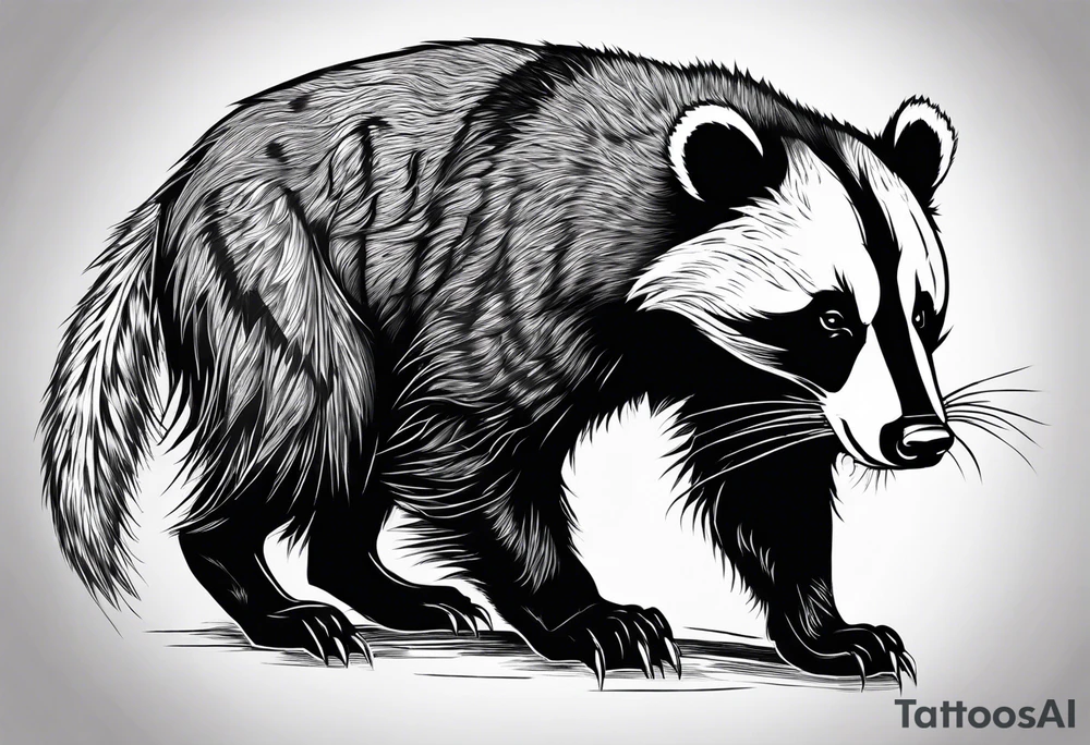 aggressive badger/wolverine tattoo idea