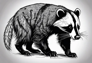 aggressive badger/wolverine tattoo idea