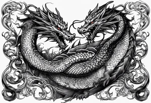 full snake and dragon back tattoo tattoo idea