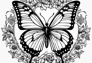 book music weed butterfly tattoo idea