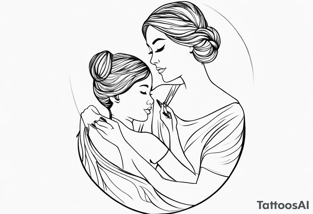 mother and daughters tattoo idea