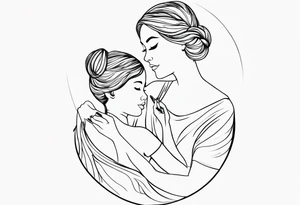 mother and daughters tattoo idea