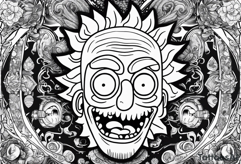 rick and morty tattoo idea