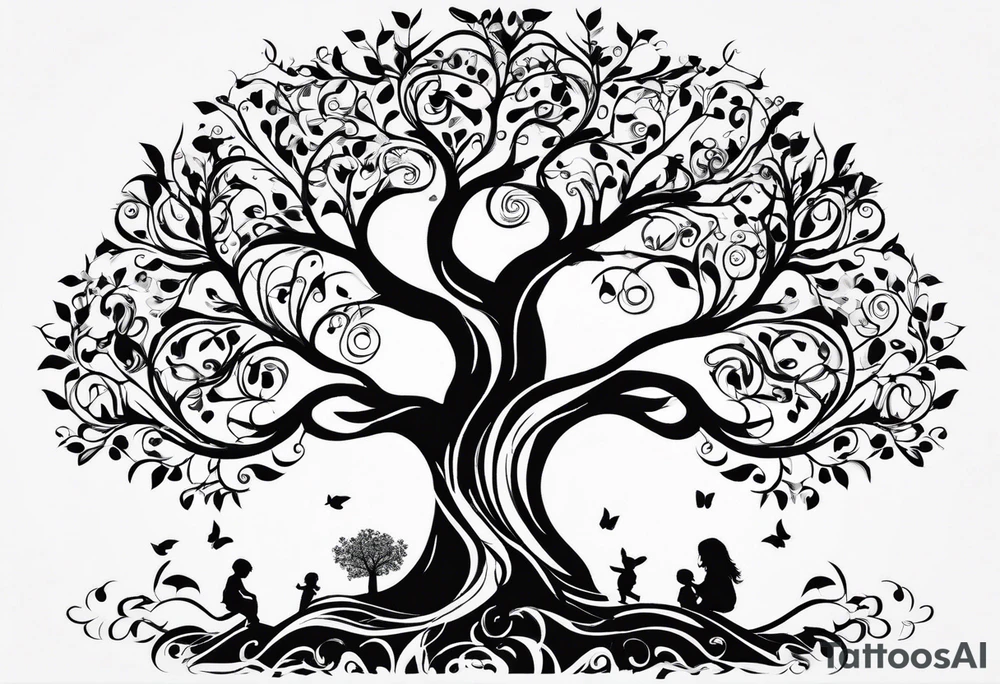 tree of life with kids birthdays involved 10/13/10, 5/29/13, 8/5/15 tattoo idea