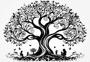 tree of life with kids birthdays involved 10/13/10, 5/29/13, 8/5/15 tattoo idea