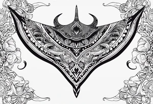 psychadelic manta ray symmetrical tattoo idea