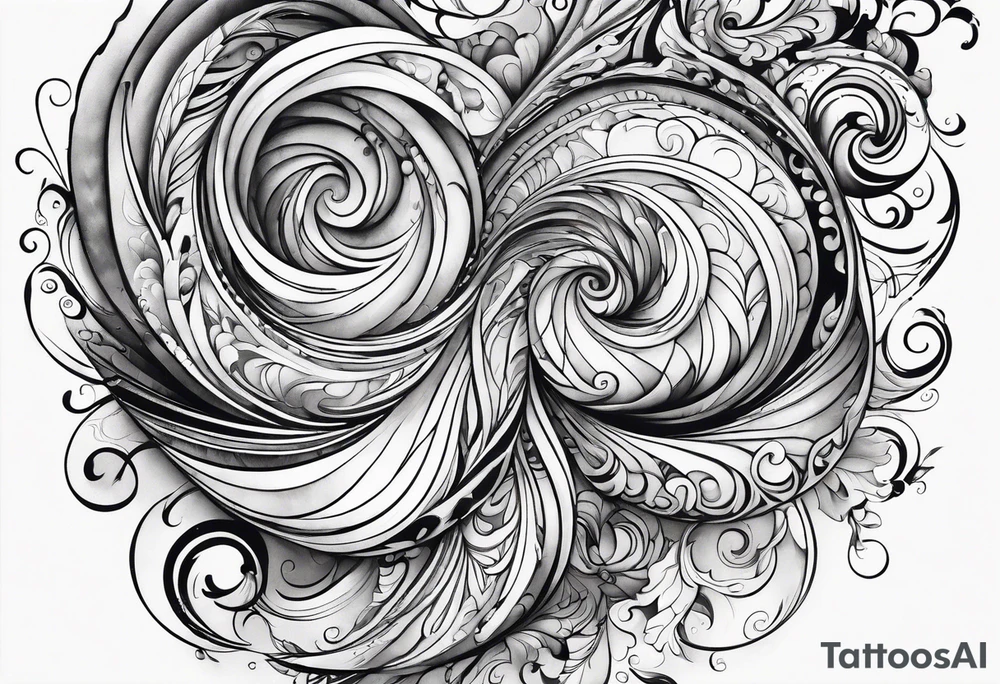 Swirls of black ink covering fingers and forearm tattoo idea