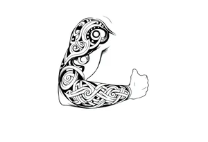 Maori style Celtic tribal sleeve tattoo idea