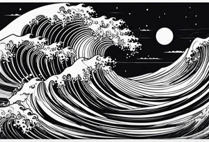 Poseidon steht in einer Welle im Meer tattoo idea