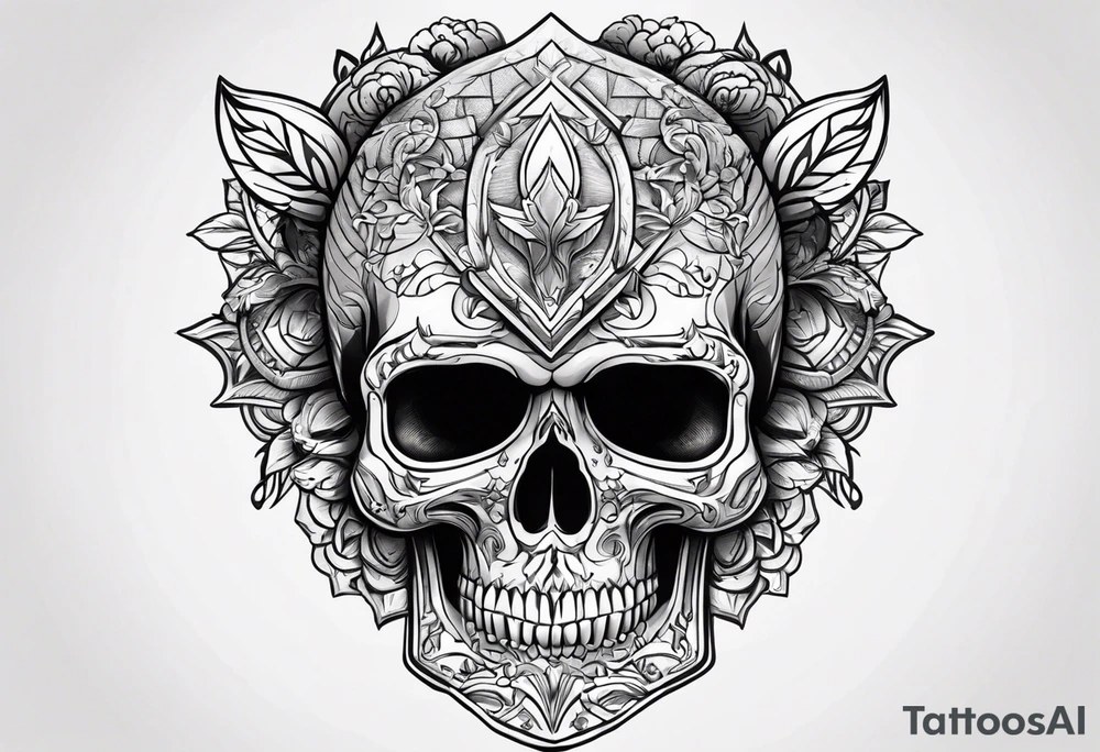 Skull keychain tattoo idea