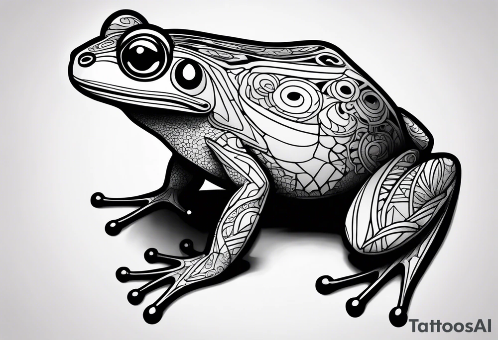 a psychedelic frog tattoo idea