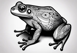 a psychedelic frog tattoo idea