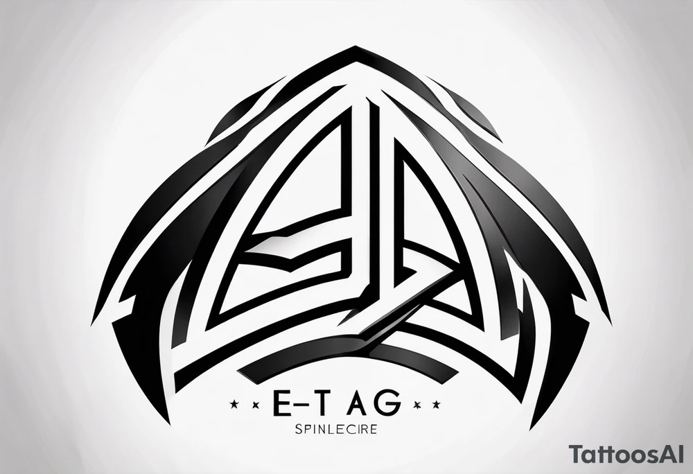 Simple futuristic logo with the letters e, e ,g ,j tattoo idea