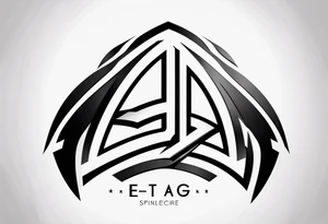 Simple futuristic logo with the letters e, e ,g ,j tattoo idea