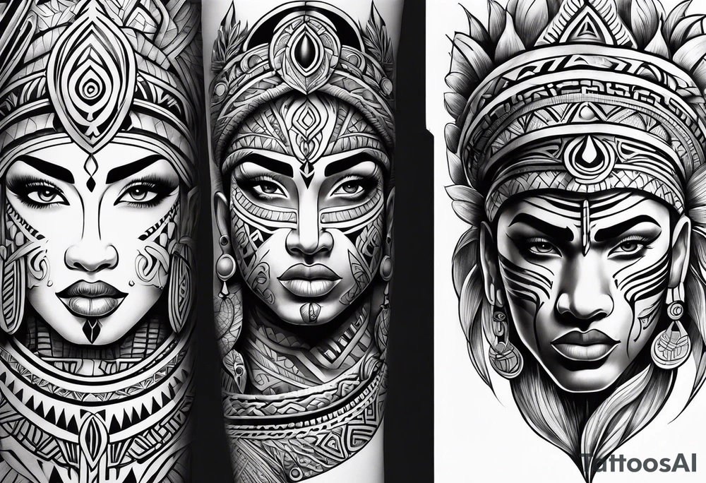 maori full arm tattoo idea