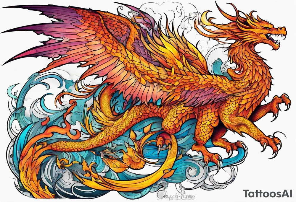 dragon and phoenix tattoo tattoo idea