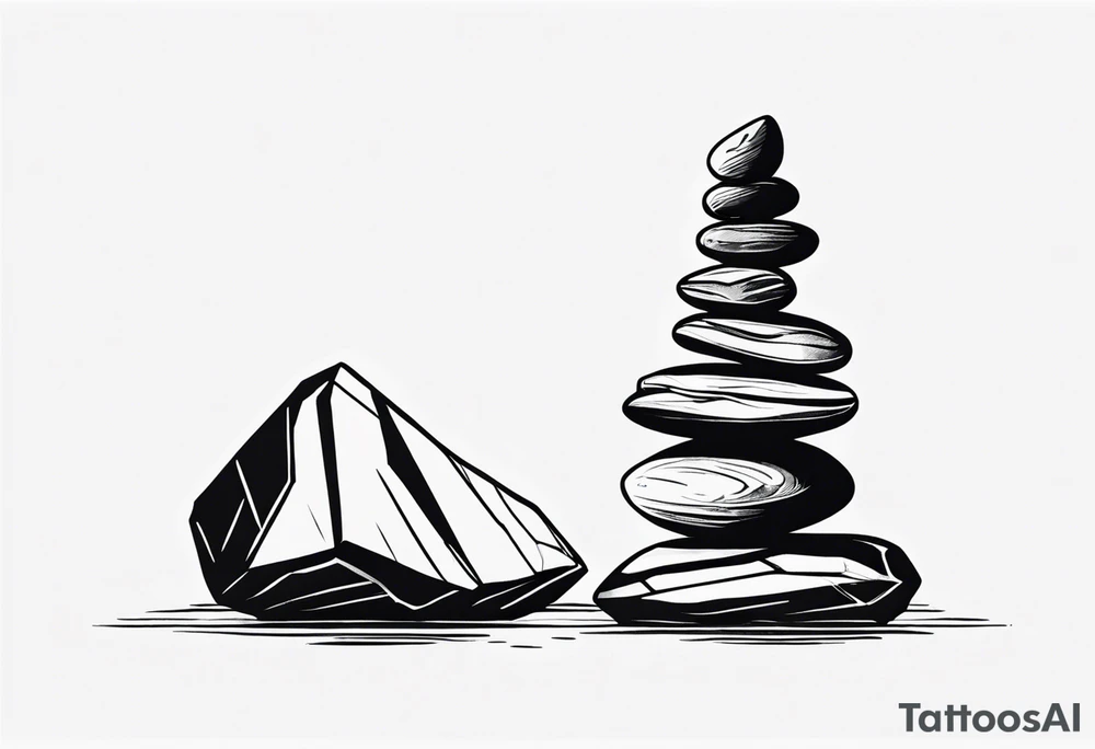 A stack of rocks balancing on top of each other tattoo idea