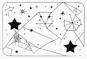 A múltiple constellation small, girly, discrete, minimmalist tattoo combining 3 constellations cáncer, virgo, and scorpio. Just the lines... no flowers just the stars tattoo idea