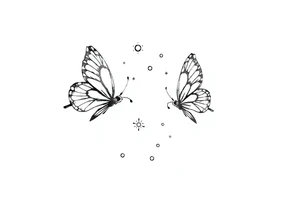 Simple butterflies with sparkles and some bubbles tattoo idea