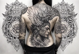 Yggdrisil back piece tattoo idea