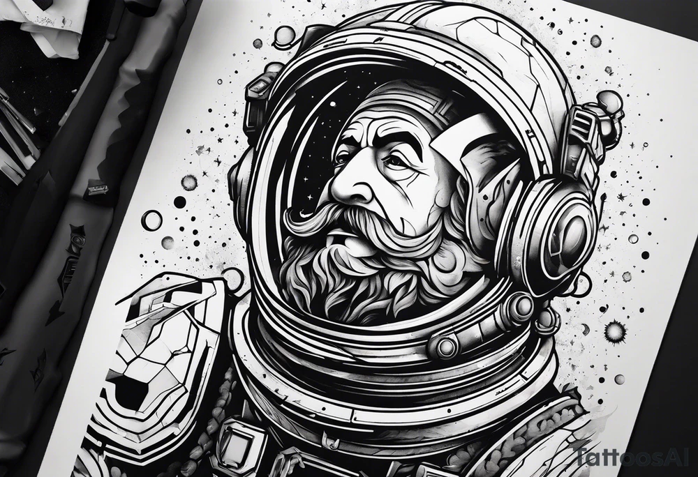 spartan, outer space, einstein, sleeve tattoo idea