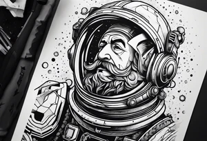 spartan, outer space, einstein, sleeve tattoo idea