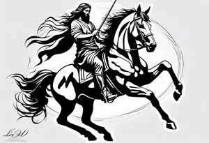 Warrior Jesus on a horse tattoo idea