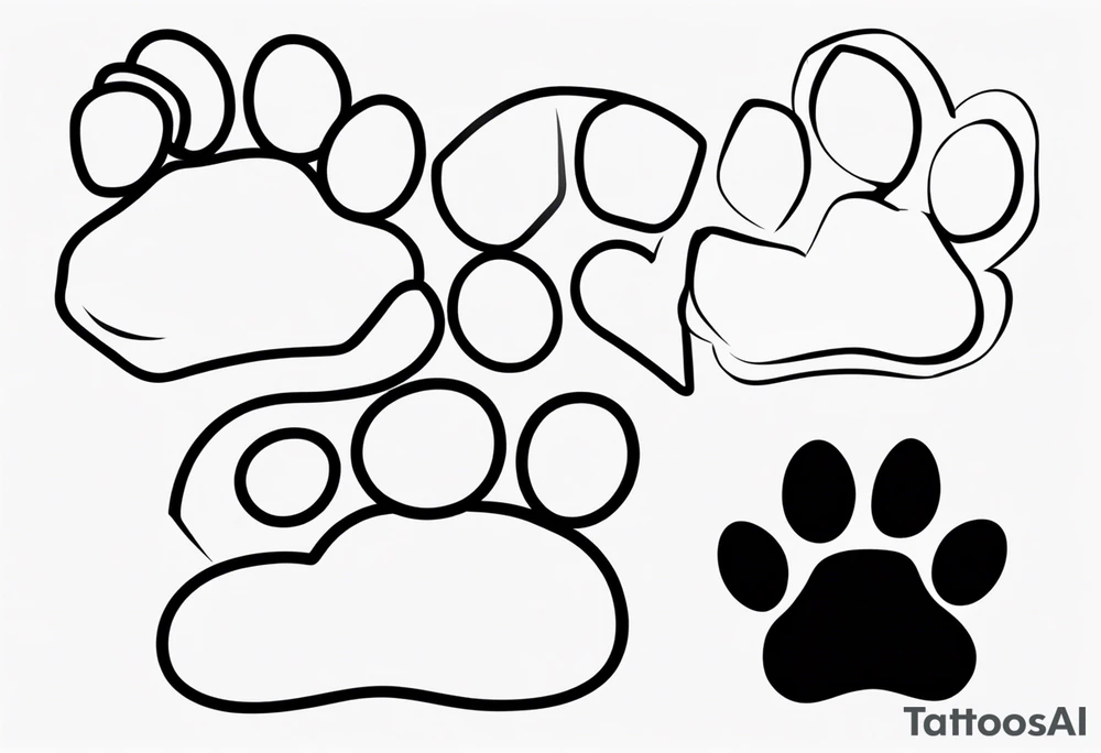 Paw Print with a name Ben tattoo idea