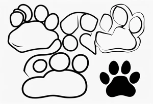 Paw Print with a name Ben tattoo idea