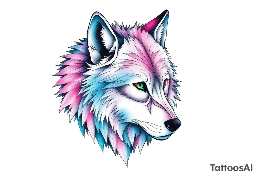 Aurora wolf tattoo idea