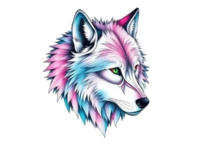 Aurora wolf tattoo idea