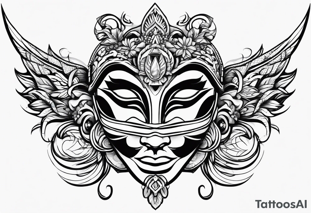Flip face mask tattoo idea