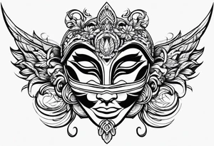 Flip face mask tattoo idea