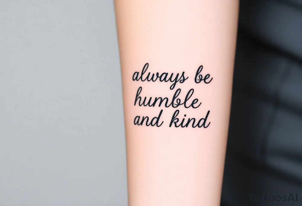 always be humble and kind tattoo idea