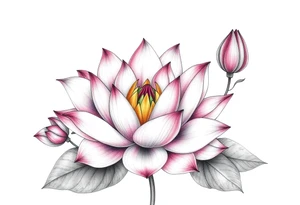 Crazy new school blooming lotus flowers tattoo idea