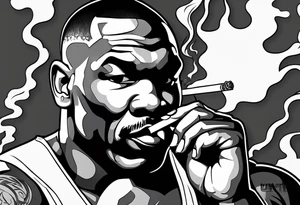 mike tyson smoking cigarette tattoo idea