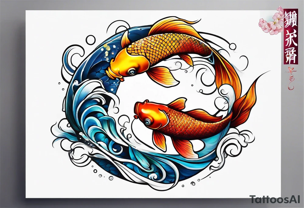 Koi fish yin and yang tattoo idea