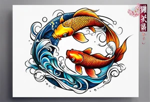 Koi fish yin and yang tattoo idea